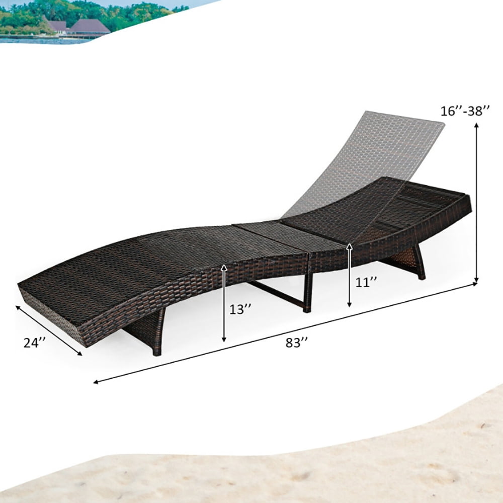 Aimee Lii Patio Folding Chaise Lounge with 5 Adjustable Levels and Cushion, Patio Loungers, White Aimee Lii Patio Folding Chaise Lounge with 5 Adjustable Levels and Cushion, Patio Loungers, White