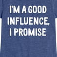 thumbnail image 3 of Instant Message - I'm a Good Influence Christmas - Toddler & Youth Girls Short Sleeve Graphic T-Shirt, 3 of 6