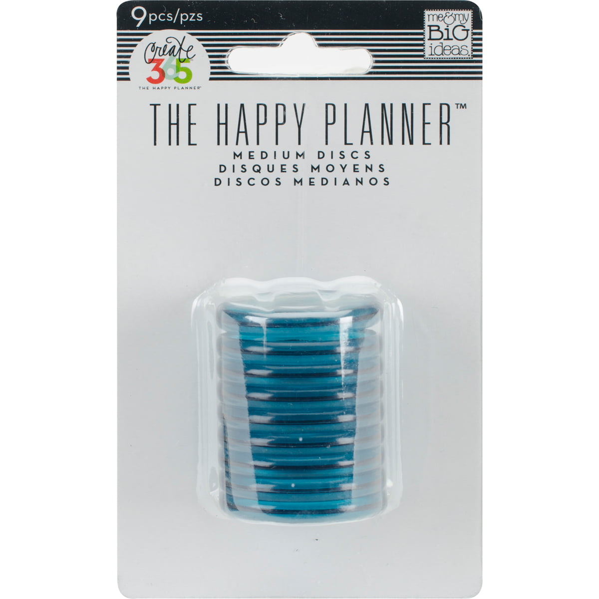 MAMBI The Happy Planner Teal Clear 1.25" Discs Rings Medium 