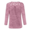 thumbnail image 4 of Sweaters For Women Floral Lace Patchwork Crewneck Knit Pullover Sweater Long Sleeve Casual Solid Color Top M Womens Sweaters, 4 of 6