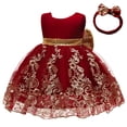 thumbnail image 2 of Vestido CMMCHAAH para niñas, Navidad, color burdeos, de 2 a 3 años, 2 of 5