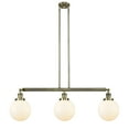 thumbnail image 3 of Innovations Lighting  Beacon 3 Light 41" Stem Hung Island Light Antique Brass/Matte White, 3 of 5