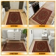 thumbnail image 4 of Ottomanson Medallion Area Rug 3'3" x 4'7" - Non Slip Low Pile Carpet, Red, 4 of 11
