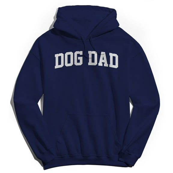 Dog Dad Graphic Navy Men's Cotton Pullover Hoodie