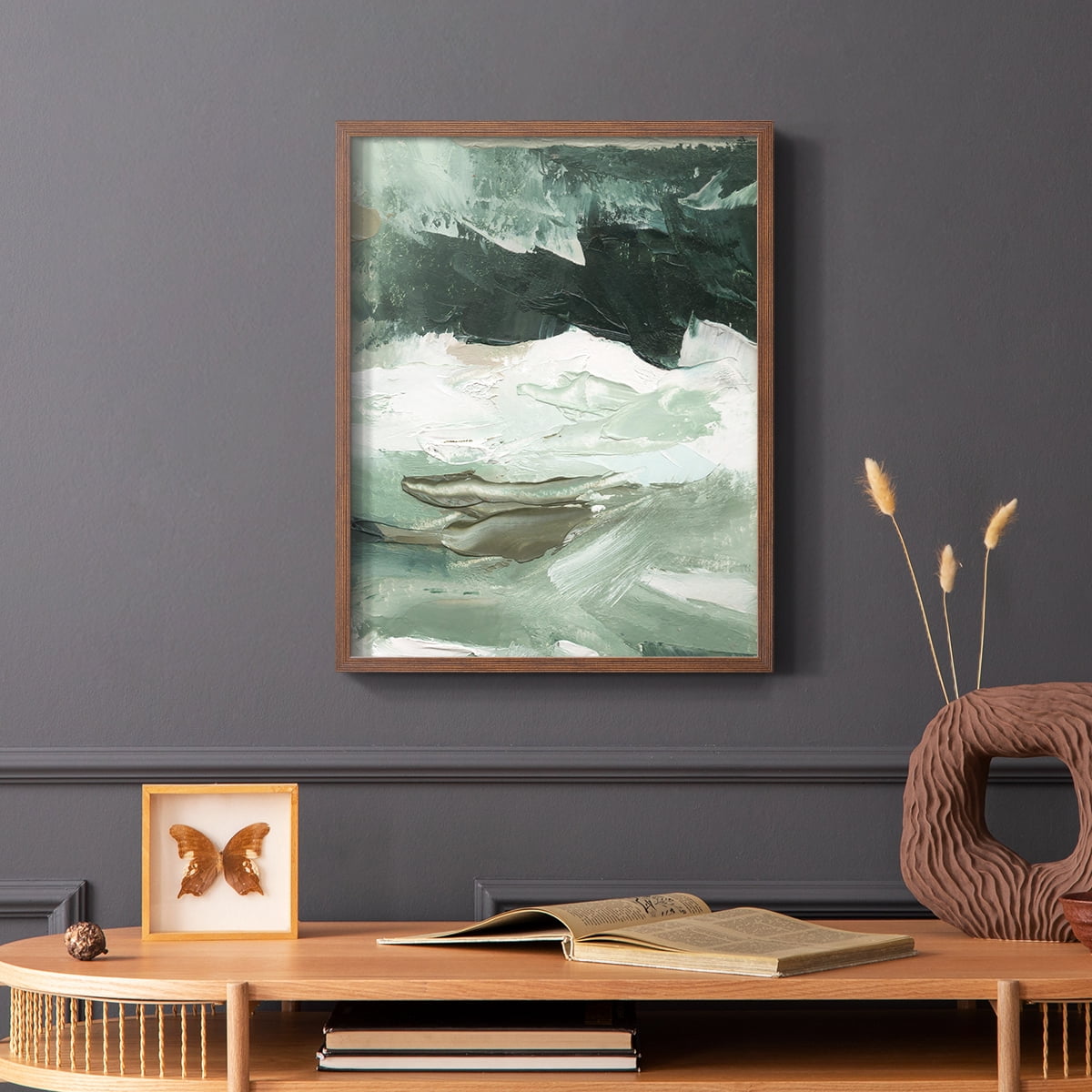 Crashing I Framed Print in Brown Solid Wood Framed Print No Nail Hanging