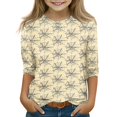 thumbnail image 3 of YOUYEDIAN Halloween 3/4 Sleeve Shirt for Kids Toddler Girls Casual Fun Graphic Crew Neck Top, 3 of 4