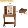 thumbnail image 2 of FANRAL Vanity Desk with LED Lighted Mirror and Power Outlet,Makeup Vanity Table with Storage Drawers,3 Lighting Modes and Adjustable Brightness,Dressing Table for Bedroom,Walnut Vanity, 2 of 7