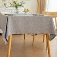 thumbnail image 2 of AUQ Table Cloth Natural Cotton-Linen Rectangle Tablecloth,Waterproof Tablecloth for Dining Room&Kitchen,Light Gray,35*35inch, 2 of 4