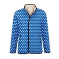 thumbnail image 5 of GrmtClth Quilted Jackets for Women Classic Polka Dot Graphic Button Up Puffer Jackets Coat Lightweight Long Sleeve Fall Winter Padded Outfits Royal Blue XS, 5 of 6