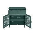 thumbnail image 3 of Vastcury 31.5" Retro 2 Door Cabinet with 2 Drawers, Hollow Carved Sideboard with Adjustable Shelves for Living Room, Dark Green, 3 of 10
