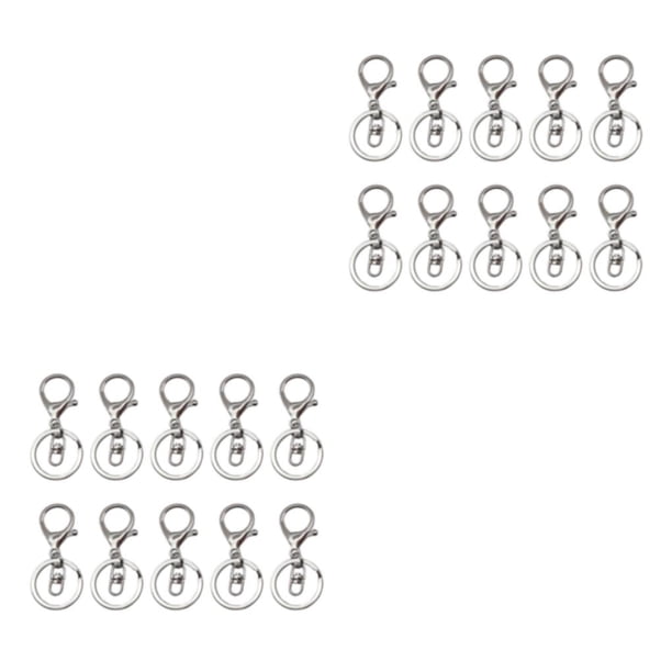 Inteprter 10 pack/lote mosquetones garra de langosta para llavero-accesorios fuertes y funcionales para llave fácil Bogavante blanco +spla 2Conjunto