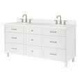 thumbnail image 6 of ARIEL Monroe 73 Inch Double Oval Sink Bathroom Vanity With Pure White Quartz Countertop 1.5 Inch Edge In White, 6 of 8