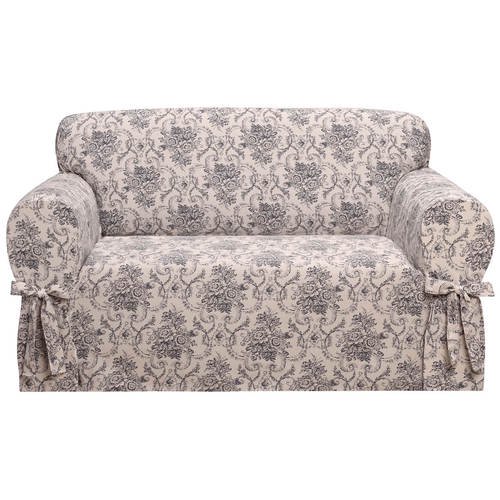 Kathy Ireland Chateau Loveseat SlipcoverNavy blue