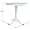 thumbnail image 4 of 36" Round Bar Height Table with 12" Leaf - White, 4 of 8