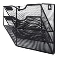 thumbnail image 1 of Organizador de archivos de pared de malla, soporte para colgar con 3 bolsillos, estante para revistas de Metal, soporte de 3 niveles para la escuela, 1 of 8