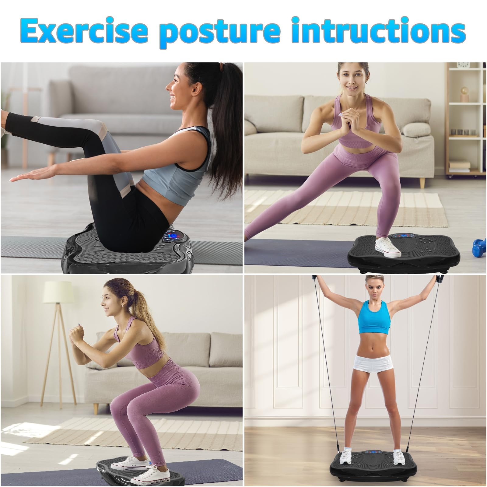 PRIJESSE XXL Vibration Plate Exercise Machine - Whole Body Workout, Resistance Bands, Weight Loss