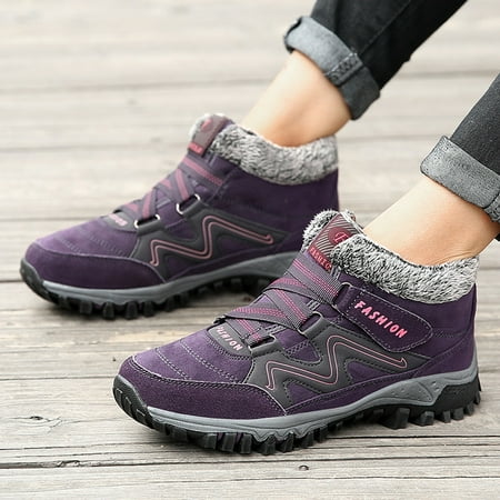

KUNPENG-Women Outdoor Sports Climbing Hiking Shoes Waterproof Trekking Wedge Suede Boots