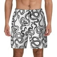 thumbnail image 3 of Uemuo Hand Drawn Snake Pattern Mens Swim Trunks Quick Dry Board Shorts with Mesh Lining, Stretch Beach Shorts Quick Dry No-Chafing Board Shorts-Small, 3 of 9