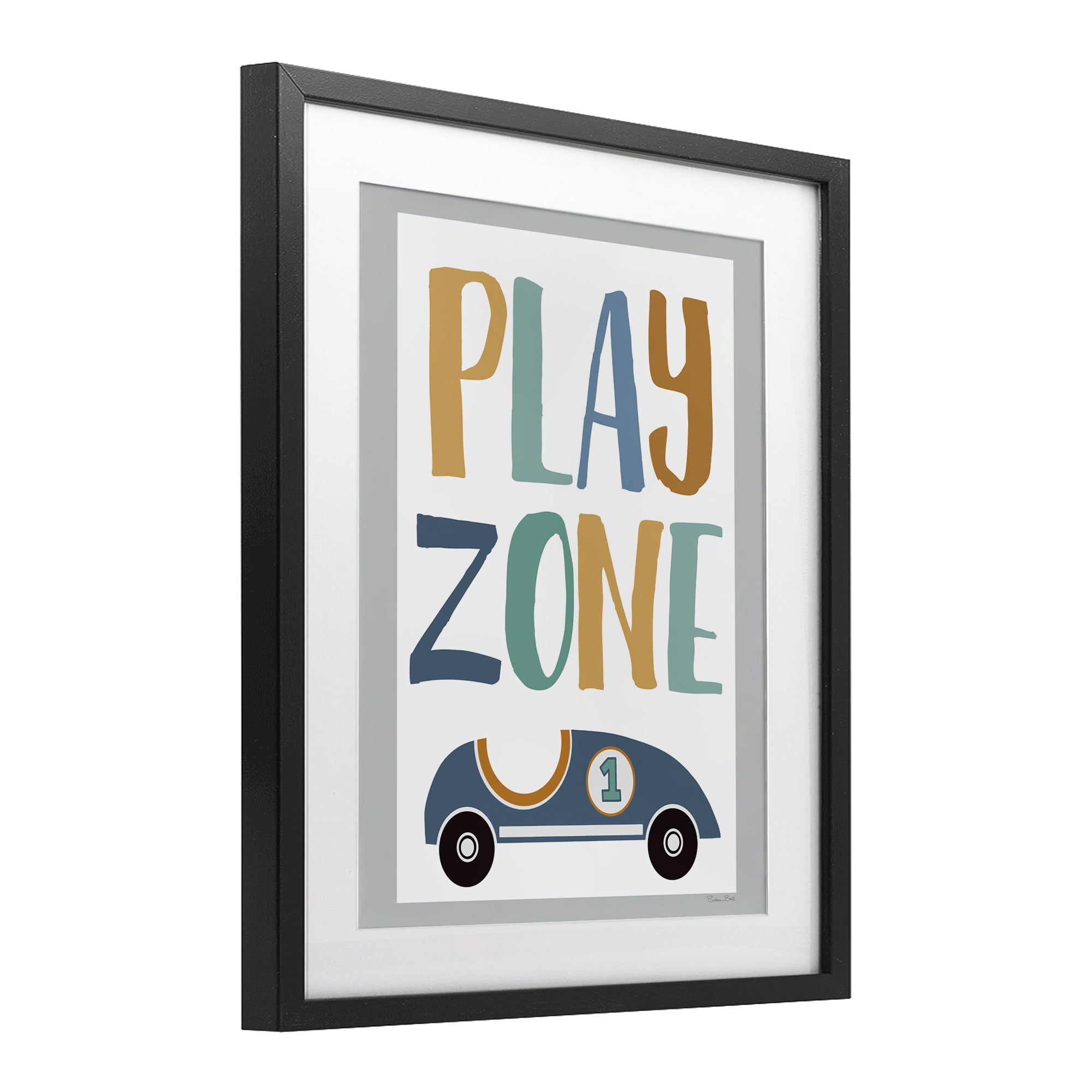 Stupell Industries Play Zone Racecar Black Framed Print Under Glass, design by Susan Ball