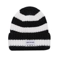 thumbnail image 1 of Gorros de lana para hombres y mujeres, gorro de punto grueso de dos colores con rayas verticales, tejido de dos colores para invierno, 1 of 6