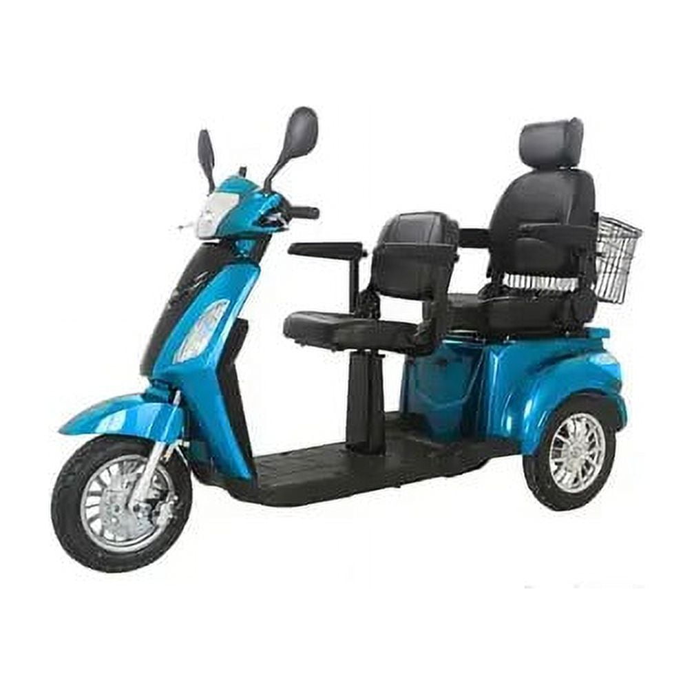 Mobilityscootrike.Com Electric Scooter For Two People Dynamic Duo Rider Gtx L 60 Double Seater Electric Scooter Blue Adult