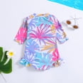 thumbnail image 2 of Emy Dola Baby-Girls Long Sleeve Zipper One Piece Swimsuit Floral Mermaid Rash Guard Swimwear UPF 50+ Infant Bathing Suit, 2 of 6