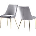 thumbnail image 1 of Best Master Furniture Leatrice 19" Velvet Dining Side Chair in Gray (Set of 2), 1 of 1