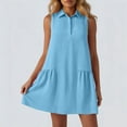 thumbnail image 4 of Odbmxy Casual Womens Shirt Dress Summer Collared Sleeveless Plain Womens Mini Dress Tiered Shift Everyday, 4 of 6