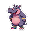 thumbnail image 3 of Cartoon Hippo Theme Stickers, Waterproof Hippo Theme Sticker for Water Bottle Laptop Phone Cases Planner Skateboard Luggage Helmet Party Favor Decor, Ideal for Adults Teens Teacher Rewards, 3 of 9