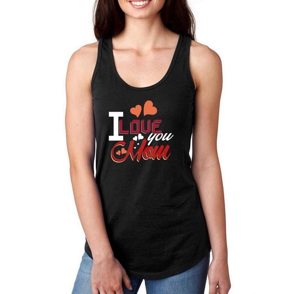 I Love Mom Hearts Racerback Tank Women -Image by Shutterstock, Female x-Small