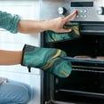 thumbnail image 2 of Teal Gold Marble Kitchen Oven Mitt and Pot Holder Sets 2 Pcs for Baking, Cooking and Grilling, Heat Resistant Up To 392 °F, 2 of 7