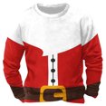 thumbnail image 2 of UVEASISHA Chandail de Noël pour Hommes Cadeaux de Noël pour Hommes Chandail Décontracté à Col Rond Drôle de Père Noël Graphique pour Hommes 50 % de Rabais Offres du Jour Blanc 3TG, 2 of 5