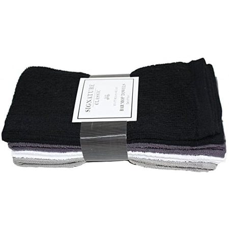 J & M Home Fashions 3556 Bar Mop Towels 16 X 19 Gray 100% Cotton 4-Pack (Pack of 3)