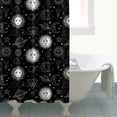 thumbnail image 4 of Black White Sun Moon Planet Star Pattern Shower Curtain 72"x72" ,Bathroom Decorative Shower Curtains Set with 12 Hooks,Modern Waterproof Washable Shower Curtain, 4 of 6