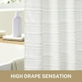 thumbnail image 3 of Extra Long Farmhouse White Shower Curtain Boho, 72 x 84 Cotton Blend Tufted Weave Waffle Stripe Textured Heavy Duty, Fabric Shower Curtain for Bathroom, Hotel, 3 of 17