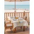 thumbnail image 2 of Outdoor Tablecloths with Umbrella Hole & Zipper, Yellow Summer Coastal Tablecloth Rectangle 60x84 Inch, Modern Ocean Waves Starfish Shell Waterproof Table Cloth, Patio/Pool/Picnic Table Covers, 2 of 8