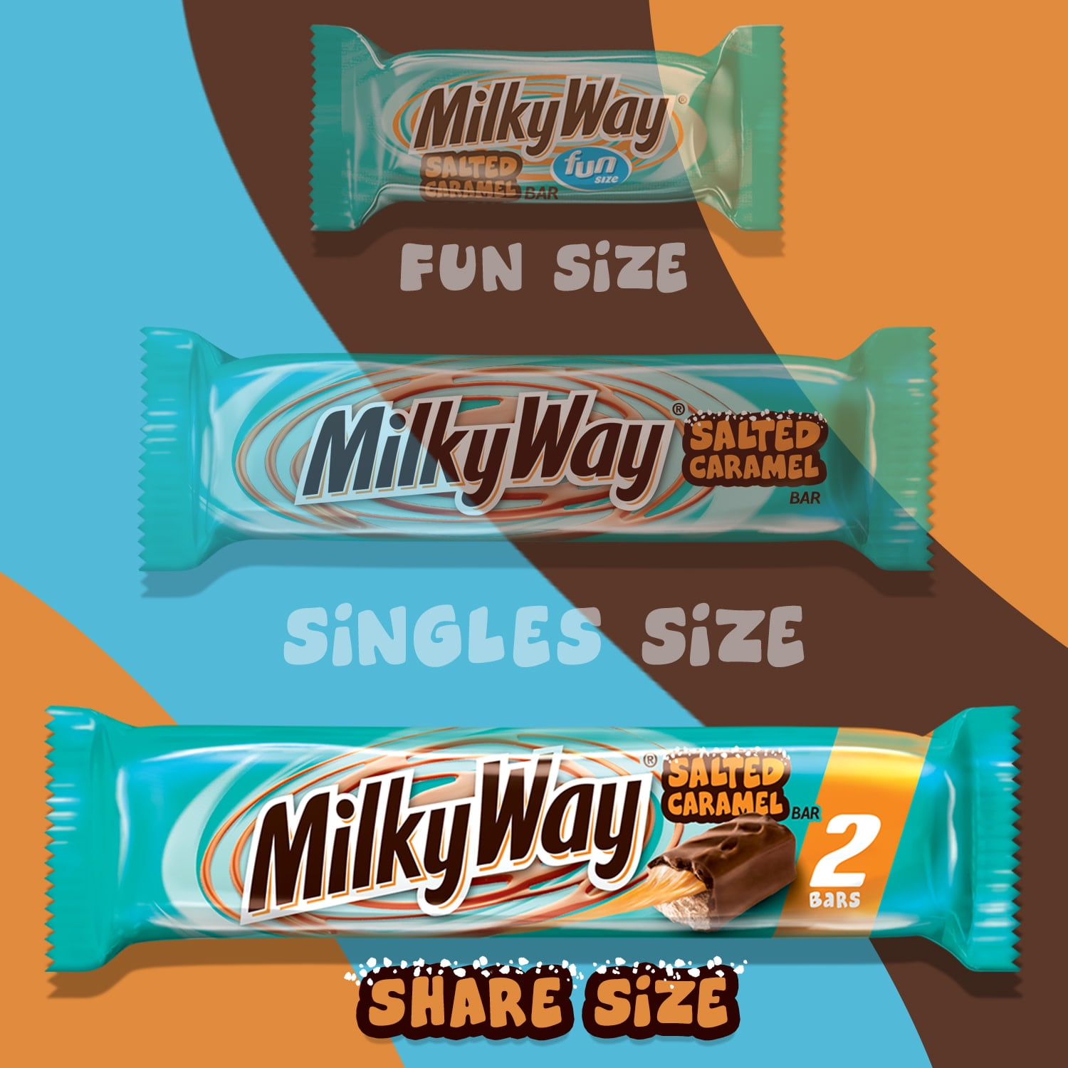 Milky Way Salted Caramel Chocolate Candy Bar, Share Size - 3.16 oz