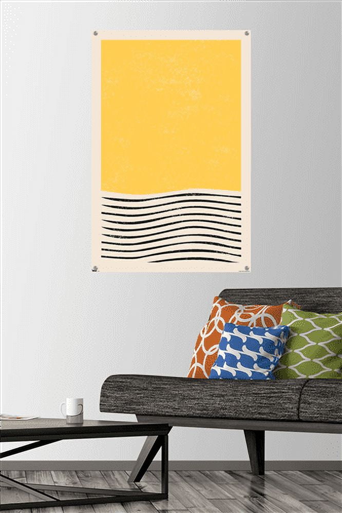 Geometric - Yellow Wall Poster with Pushpins, 22.375" x 34"
