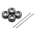 thumbnail image 1 of HILABEE 4 Pcs/Ensemble 1/64 Voiture Miniature Moulée sous Pression Alliage Caoutchouc Roue & Pneus Ensemble Accessoires Remplacement Pièces de Rechange pour Hotwheels E7, 1 of 7