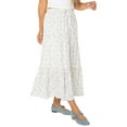 thumbnail image 3 of Celebrity Pink Women's and Women's Plus Floral Print Tiered Maxi Skirt, Sizes XS-4X, 3 of 5