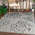 thumbnail image 6 of Well Woven Fae Grey & Black Indoor/Outdoor Flat Weave Pile Floral Pattern Area Rug 8x10 (7'10" x 9'10"), 6 of 10