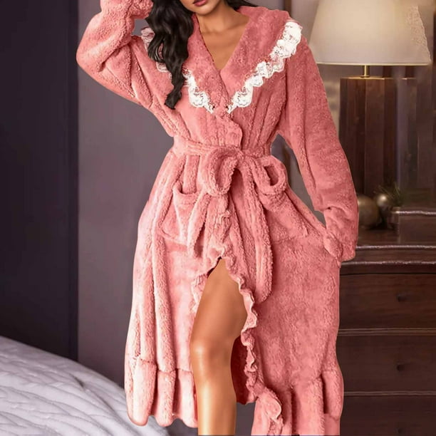 Pijama de manga larga para mujer, moderno e informal, de color liso, con solapa y bolsillo, para el hogar, de poliéster.