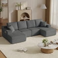 thumbnail image 6 of Leumius 130" U Shaped Sectional Couches with Chaise,Modern Deep Seat Boneless Corduroy Cloud Modular Sofa for Living Room,Gray, 6 of 8