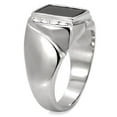 thumbnail image 3 of Anillo Color Plata Para Hombres de Acero Inoxidable Onyx Cuadrado, 3 of 5