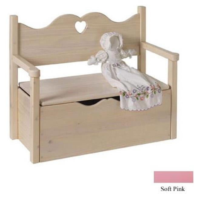 Little Colorado 017SPHT Bench Toy Box Soft PinkHeart