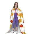 thumbnail image 4 of Honeii Maple Leaf Print Poncho Cape, Cloak Coat, Snuggly Hooded Wearable Blanket, Hooded Cape For Teenagers,Halloween Costumes-Large, 4 of 7