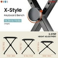 thumbnail image 5 of 5 Core Keyboard Bench 2 Inch Padded Cushioned Piano Stool Height Adjustable 19" Guitar Seat Portable, 5 of 7