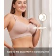 thumbnail image 3 of HOFISH Womens Sleeping Nursing Bra Wirefree Breastfeeding Maternity Bras 3 Pack Beige Medium, 3 of 6