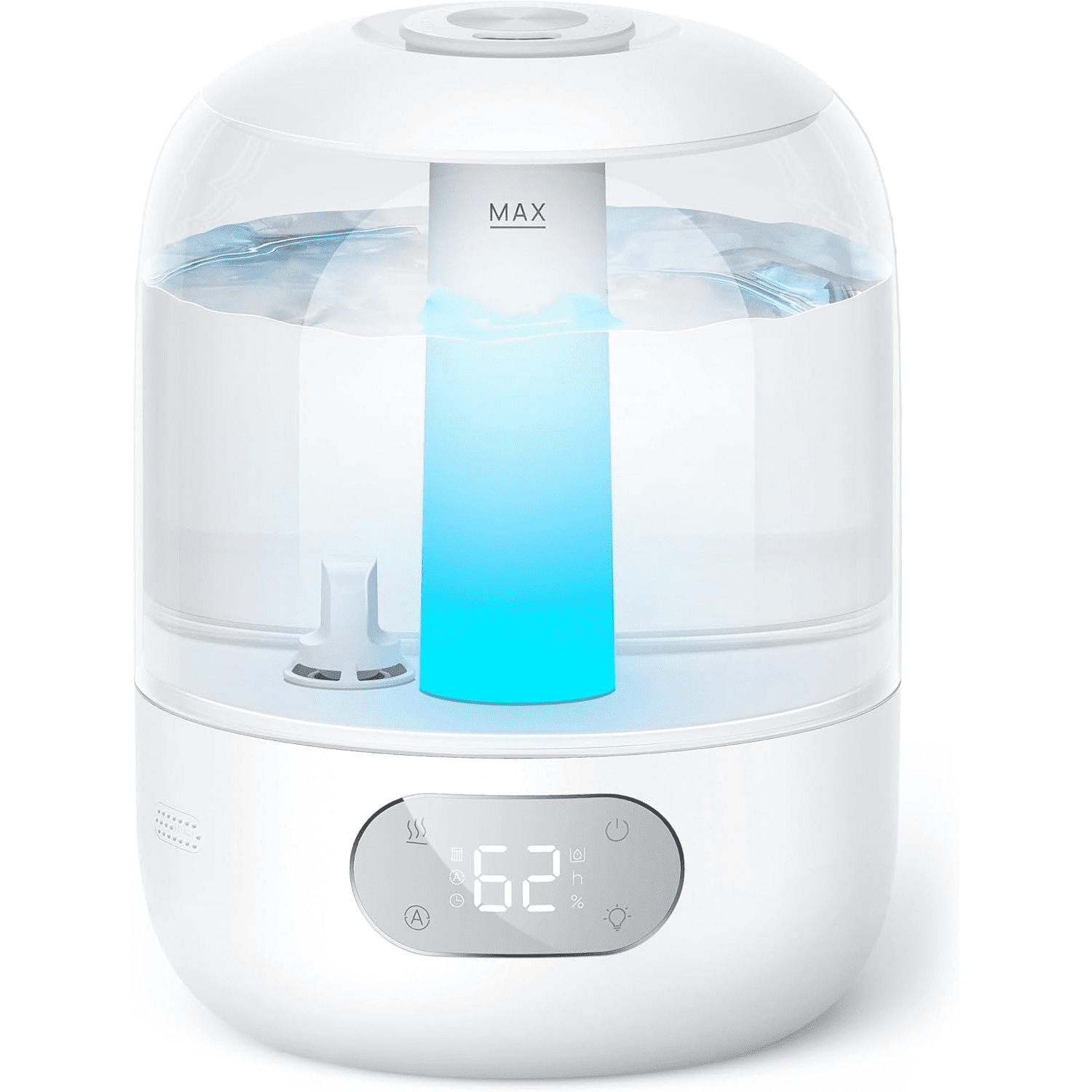 Humidifiers for Bedroom, 3L Top Fill 30H & 26dB Quiet Runtime for Large Room, Cool Mist Ultrasonic Humidifier with Humidity Sensor, Night Light for Home, Baby, Nursery, Plants, New Edition