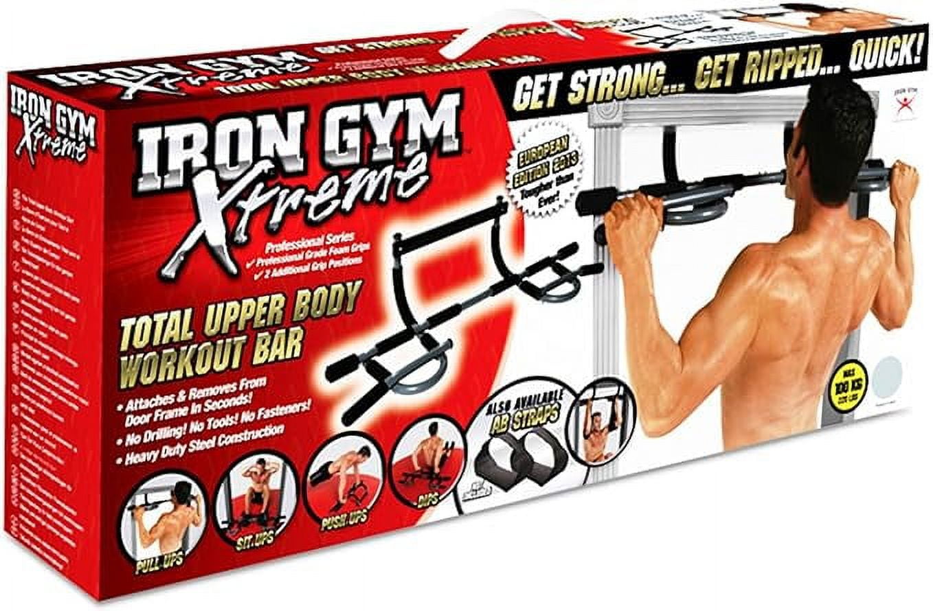 Iron Gym Doorway Pull Up Bar, Strength Training Pull-up Door Frame Bars, Total Upper Body Workout Bar for Doorway, Chin Up Bar, Fitness Exercise for Home